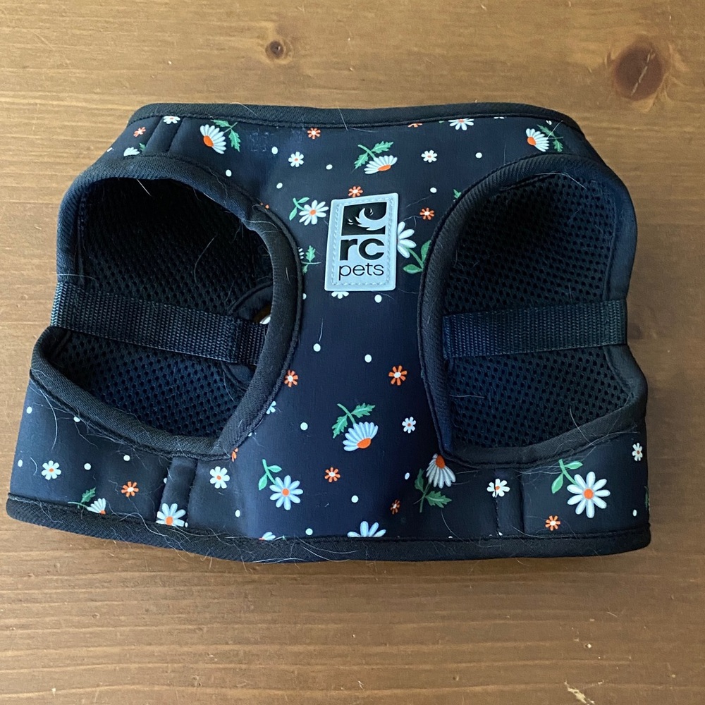 Navy Floral Dog Harness